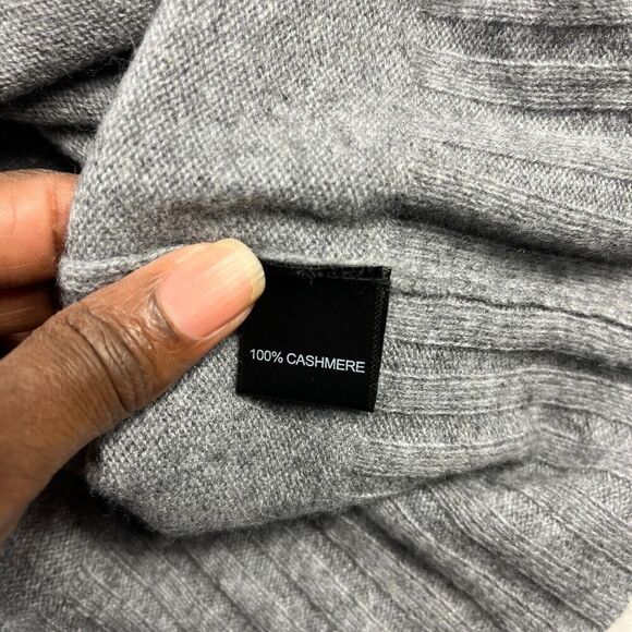 Ainsley Cashmere Sweater Gray Soft Warm Long Sleeve Crew Neck Pullover SMALL - Picture 8 of 10